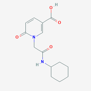 molecular formula C14H18N2O4 B1437936 1-Cyclohexylcarbamoylmethyl-6-oxo-1,6-dihydro-pyridine-3-carboxylic acid CAS No. 1041535-22-1