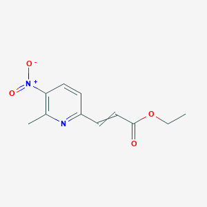molecular formula C11H12N2O4 B14379394 Ethyl 3-(6-methyl-5-nitropyridin-2-yl)prop-2-enoate CAS No. 89861-96-1