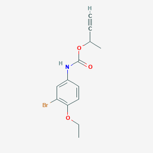 molecular formula C13H14BrNO3 B14379447 But-3-yn-2-yl (3-bromo-4-ethoxyphenyl)carbamate CAS No. 88715-09-7