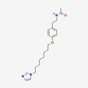 molecular formula C21H31N3O2 B14379480 N-[2-(4-{[8-(1H-Imidazol-1-yl)octyl]oxy}phenyl)ethyl]acetamide CAS No. 88138-33-4