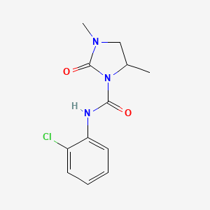 molecular formula C12H14ClN3O2 B14379483 N-(2-Chlorophenyl)-3,5-dimethyl-2-oxoimidazolidine-1-carboxamide CAS No. 89645-61-4