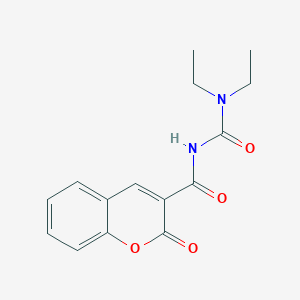 molecular formula C15H16N2O4 B14379503 N-(Diethylcarbamoyl)-2-oxo-2H-1-benzopyran-3-carboxamide CAS No. 90036-29-6