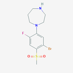 molecular formula C12H16BrFN2O2S B1437953 1-[(5-Bromo-2-fluoro-4-methylsulfonyl)phenyl]-homopiperazine CAS No. 1020722-22-8