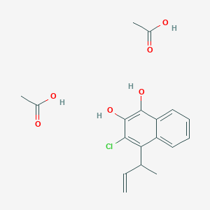 molecular formula C18H21ClO6 B14379540 Acetic acid;4-but-3-en-2-yl-3-chloronaphthalene-1,2-diol CAS No. 89510-29-2