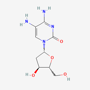 molecular formula C9H14N4O4 B14379596 Cytidine, 5-amino-2'-deoxy- CAS No. 88187-95-5