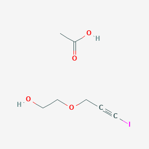 molecular formula C7H11IO4 B14379626 Acetic acid;2-(3-iodoprop-2-ynoxy)ethanol CAS No. 89588-87-4