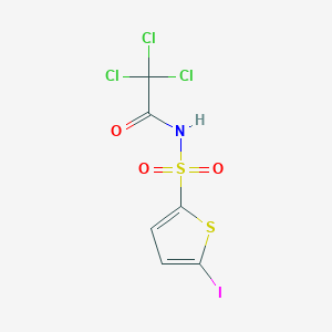 molecular formula C6H3Cl3INO3S2 B14379736 2,2,2-Trichloro-N-(5-iodothiophene-2-sulfonyl)acetamide CAS No. 89607-84-1