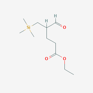 molecular formula C11H22O3Si B14379744 Ethyl 4-formyl-5-(trimethylsilyl)pentanoate CAS No. 89809-31-4