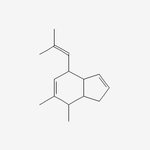 molecular formula C15H22 B14379842 6,7-Dimethyl-4-(2-methylprop-1-en-1-yl)-3a,4,7,7a-tetrahydro-1H-indene CAS No. 88146-95-6