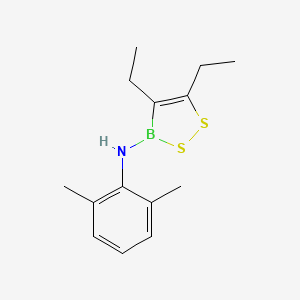 molecular formula C14H20BNS2 B14379966 N-(2,6-Dimethylphenyl)-4,5-diethyl-3H-1,2,3-dithiaborol-3-amine CAS No. 89337-95-1