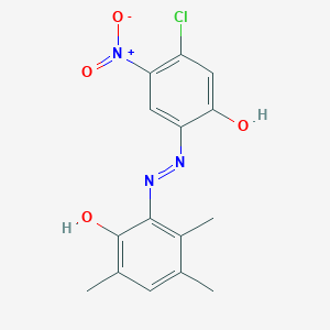 molecular formula C15H14ClN3O4 B14379971 3-Chloro-6-[2-(2-hydroxy-3,5,6-trimethylphenyl)hydrazinylidene]-4-nitrocyclohexa-2,4-dien-1-one CAS No. 89648-41-9