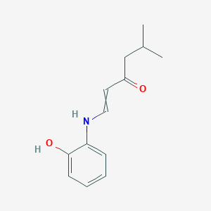 molecular formula C13H17NO2 B14380082 1-(2-Hydroxyanilino)-5-methylhex-1-en-3-one CAS No. 88235-14-7