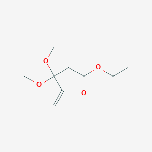 molecular formula C9H16O4 B14380099 Ethyl 3,3-dimethoxypent-4-enoate CAS No. 87986-33-2