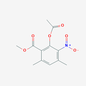 molecular formula C12H13NO6 B14380129 Methyl 2-(acetyloxy)-4,6-dimethyl-3-nitrobenzoate CAS No. 89586-10-7