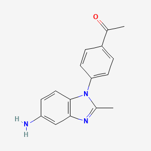 molecular formula C16H15N3O B14380143 1-[4-(5-Amino-2-methyl-1H-benzimidazol-1-yl)phenyl]ethan-1-one CAS No. 88538-64-1