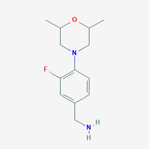 [4-(2,6-Dimethylmorpholin-4-yl)-3-fluorophenyl]methanamine