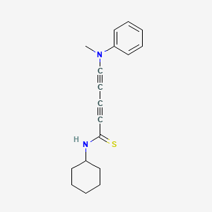 molecular formula C18H20N2S B14380220 N-Cyclohexyl-5-[methyl(phenyl)amino]penta-2,4-diynethioamide CAS No. 90235-59-9