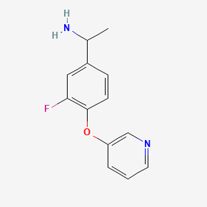 molecular formula C13H13FN2O B1438031 1-[3-Fluoro-4-(pyridin-3-yloxy)phenyl]ethan-1-amine CAS No. 1094325-05-9
