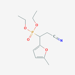 molecular formula C12H18NO4P B14380682 Diethyl [2-cyano-1-(5-methylfuran-2-yl)ethyl]phosphonate CAS No. 89901-57-5