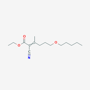 molecular formula C15H25NO3 B14380698 Ethyl 2-cyano-3-methyl-6-(pentyloxy)hex-2-enoate CAS No. 90158-44-4