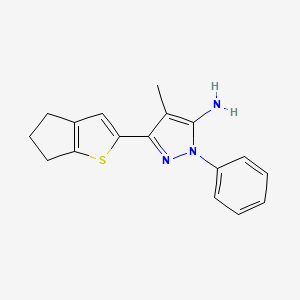 molecular formula C17H17N3S B1438073 3-{4H,5H,6H-cyclopenta[b]thiophen-2-yl}-4-methyl-1-phenyl-1H-pyrazol-5-amine CAS No. 1152923-93-7