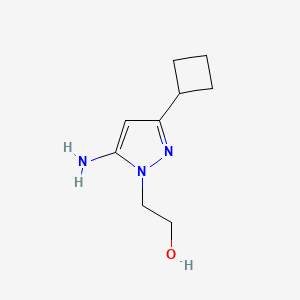 molecular formula C9H15N3O B1438076 2-(5-amino-3-cyclobutyl-1H-pyrazol-1-yl)ethan-1-ol CAS No. 1152965-98-4