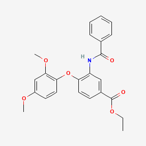 molecular formula C24H23NO6 B14380762 Ethyl 3-benzamido-4-(2,4-dimethoxyphenoxy)benzoate CAS No. 90158-55-7