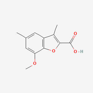 molecular formula C12H12O4 B1438086 7-Methoxy-3,5-dimethyl-1-benzofuran-2-carboxylic acid CAS No. 1094253-79-8
