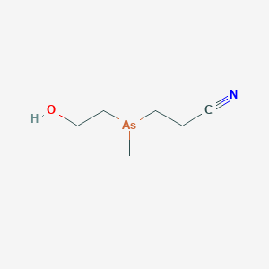 molecular formula C6H12AsNO B14380863 3-[(2-Hydroxyethyl)(methyl)arsanyl]propanenitrile CAS No. 87993-16-6