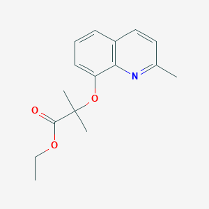 molecular formula C16H19NO3 B14380865 Ethyl 2-methyl-2-[(2-methylquinolin-8-yl)oxy]propanoate CAS No. 88350-22-5