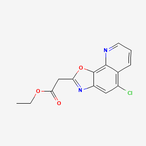 molecular formula C14H11ClN2O3 B14380895 Ethyl (5-chloro[1,3]oxazolo[4,5-h]quinolin-2-yl)acetate CAS No. 88362-75-8