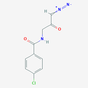 molecular formula C10H8ClN3O2 B14380907 Benzamide, 4-chloro-N-(3-diazo-2-oxopropyl)- CAS No. 88473-80-7