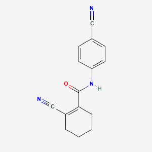 molecular formula C15H13N3O B14381013 2-Cyano-N-(4-cyanophenyl)cyclohex-1-ene-1-carboxamide CAS No. 89611-42-7