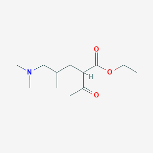 molecular formula C12H23NO3 B14381014 Ethyl 2-acetyl-5-(dimethylamino)-4-methylpentanoate CAS No. 88023-09-0