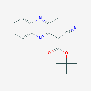 molecular formula C16H17N3O2 B1438102 Tert-butyl 2-cyano-2-(3-methylquinoxalin-2-yl)acetate CAS No. 949977-38-2