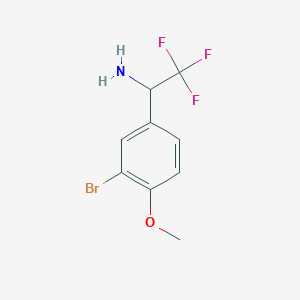 molecular formula C9H9BrF3NO B1438107 1-(3-Bromo-4-methoxyphenyl)-2,2,2-trifluoroethan-1-amine CAS No. 1039867-83-8