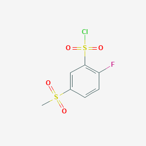 molecular formula C7H6ClFO4S2 B1438113 2-fluoro-5-methanesulfonylbenzene-1-sulfonyl chloride CAS No. 1744-09-8