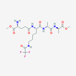 molecular formula C21H34F3N5O8 B1438136 D-gamma-Glu(ome)-lys(tfa)-D-ala-D-ala-ome CAS No. 1078203-19-6