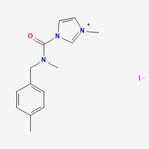 3-methyl-1-{methyl[(4-methylphenyl)methyl]carbamoyl}-1H-imidazol-3-ium iodide