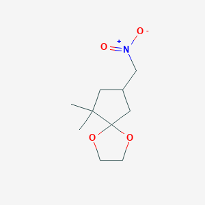 molecular formula C10H17NO4 B14381815 6,6-Dimethyl-8-(nitromethyl)-1,4-dioxaspiro[4.4]nonane CAS No. 90017-91-7