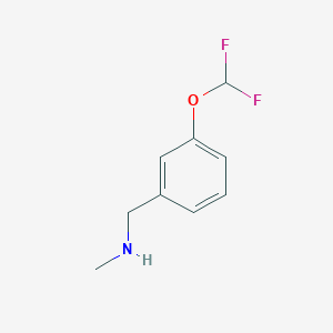 molecular formula C9H11F2NO B1438193 {[3-(Difluoromethoxy)phenyl]methyl}(methyl)amine CAS No. 958863-69-9
