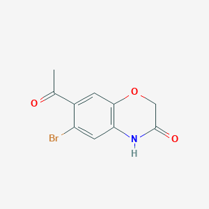 molecular formula C10H8BrNO3 B1438200 7-acetyl-6-bromo-3,4-dihydro-2H-1,4-benzoxazin-3-one CAS No. 1152582-08-5