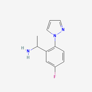 1-[5-fluoro-2-(1H-pyrazol-1-yl)phenyl]ethan-1-amine