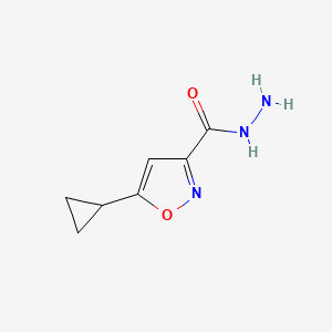 molecular formula C7H9N3O2 B1438205 5-Cyclopropylisoxazole-3-carbohydrazide CAS No. 21080-82-0