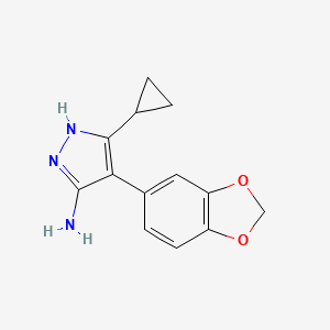4-(2H-1,3-benzodioxol-5-yl)-3-cyclopropyl-1H-pyrazol-5-amine