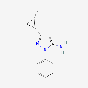 molecular formula C13H15N3 B1438211 3-(2-methylcyclopropyl)-1-phenyl-1H-pyrazol-5-amine CAS No. 1152712-12-3