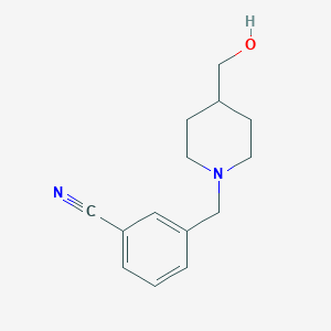 3-{[4-(Hydroxymethyl)piperidin-1-yl]methyl}benzonitrile