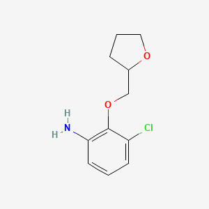 molecular formula C11H14ClNO2 B1438214 3-Chloro-2-(tetrahydro-2-furanylmethoxy)aniline CAS No. 946772-41-4