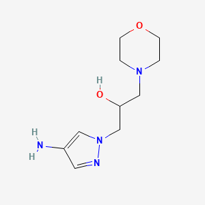 molecular formula C10H18N4O2 B1438227 1-(4-amino-1H-pyrazol-1-yl)-3-(morpholin-4-yl)propan-2-ol CAS No. 1152624-36-6