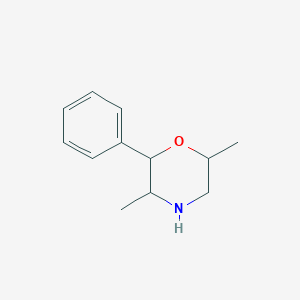 molecular formula C12H17NO B1438228 2-Phenyl-3,6-dimethylmorpholine CAS No. 92903-00-9